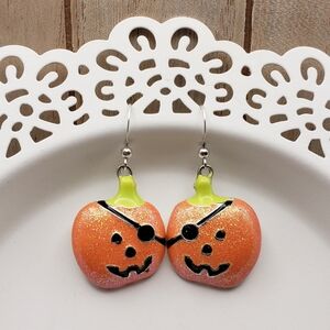 Pumpkin Patch Halloween 🎃 Dangly Earrings 1"